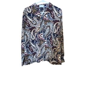 Alfred Dunner Multicolor Long Sleeve Paisley Top 16P